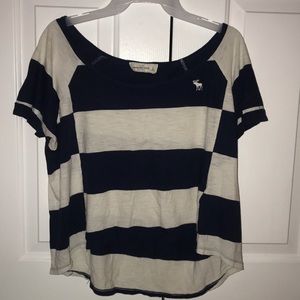 Abercrombie & Fitch Blue/White Stripe Tee